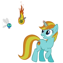 Size: 3000x3000 | Tagged: safe, artist:the smiling pony, derpibooru import, firecracker burst, parasprite, pony, unicorn, swarm of the century, :c, burning, female, fire, frown, glowing horn, grin, high res, inkscape, kill it with fire, looking back, magic, mare, murder, on fire, pyromancy, raised hoof, simple background, smiling, squee, transparent background, vector, why, why me?