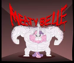 Size: 644x548 | Tagged: artist:brutamod, ax brutaloo, beard, cropped, derpibooru import, meaty belle, muscles, safe, solo, sweetie barbell, sweetie belle