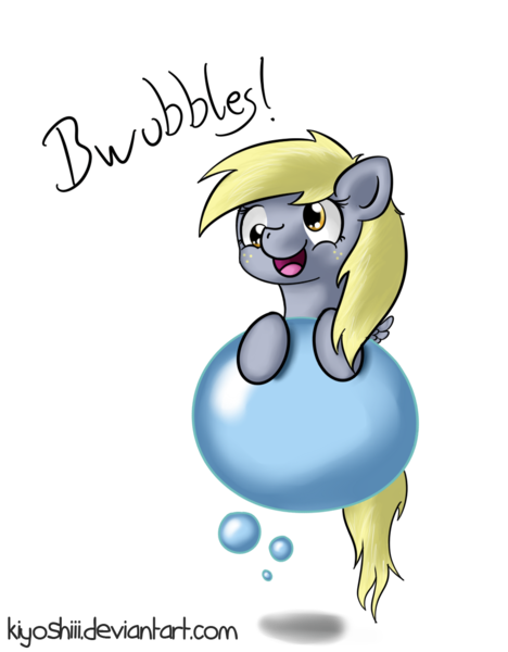 Size: 938x1203 | Tagged: safe, artist:kiyoshiii, derpibooru import, derpy hooves, pegasus, pony, bubble, female, mare, simple background, solo, transparent background