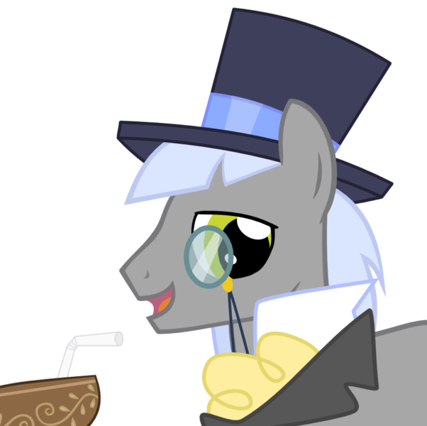 Size: 800x797 | Tagged: dead source, safe, artist:the smiling pony, derpibooru import, caesar, earth pony, pony, bust, inkscape, male, monocle, portrait, simple background, smiling, solo, stallion, transparent background, vector