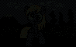 Size: 585x360 | Tagged: safe, artist:princeterra, derpibooru import, derpy hooves, pegasus, pony, animated, eating, female, gif, mare, muffin, oops my bad, property damage, table
