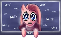 Size: 600x400 | Tagged: dead source, safe, artist:ninjaham, derpibooru import, pinkie pie, earth pony, pony, crying, female, fourth wall, looking at you, mare, pinkamena diane pie, pony (sony), sad, solo, television, why