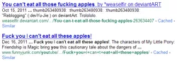 Size: 538x187 | Tagged: apple.mov, derpibooru import, fuck you i can eat all these apples, google, meta, .mov, safe, text, text only