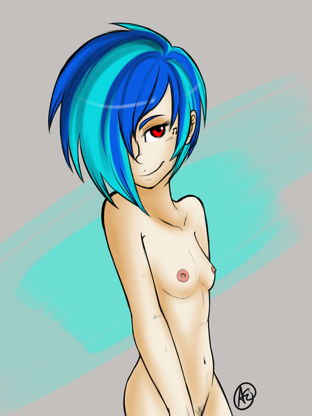 Size: 1200x1600 | Tagged: artist:spittfireart, breasts, casual nudity, delicious flat chest, derpibooru import, female, human, human coloration, humanized, nipples, nudity, perky breasts, pubic hair, questionable, skinny, solo, solo female, source needed, vinyl flat, vinyl scratch