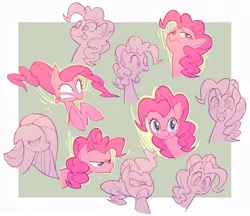 Size: 1000x863 | Tagged: safe, artist:yoh yoshinari, derpibooru import, pinkie pie, earth pony, pony, bust, expressions, face, facial expressions, female, looking at you, mare, pinkamena diane pie, pixiv, portrait, profile, solo