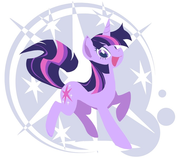 Size: 1000x875 | Tagged: safe, artist:yoh yoshinari, derpibooru import, part of a set, twilight sparkle, pony, unicorn, cutie mark background, female, lineless, mare, open mouth, solo, unicorn twilight