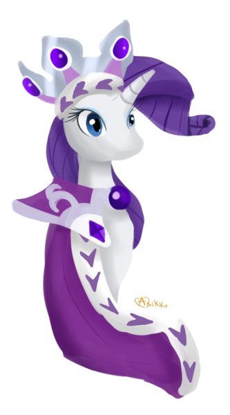 Size: 735x1325 | Tagged: dead source, safe, artist:asikku, derpibooru import, princess platinum, rarity, pony, unicorn, hearth's warming eve (episode), cape, clothes, crown, female, jewelry, looking at you, mare, regalia, simple background, solo, transparent background