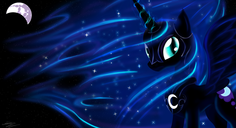 Size: 1980x1080 | Tagged: safe, artist:sierraex, derpibooru import, nightmare moon, alicorn, pony, female, mare, mare in the moon, moon, solo, wallpaper