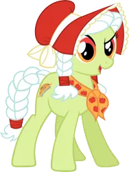 Size: 3002x4000 | Tagged: safe, artist:stardustxiii, derpibooru import, granny smith, earth pony, pony, family appreciation day, action pose, female, looking at you, mare, simple background, smiling, solo, transparent background, young granny smith