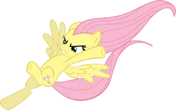 Size: 4000x2513 | Tagged: safe, artist:brainchildeats, derpibooru import, fluttershy, pegasus, pony, lesson zero, angry, female, inkscape, kick, mare, simple background, solo, spread wings, transparent background, vector, wings