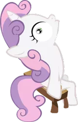 Size: 185x288 | Tagged: safe, artist:ahumeniy, derpibooru import, sweetie belle, pony, unicorn, family appreciation day, .svg available, bored, chair, female, filly, simple background, sitting, solo, svg, transparent background, vector
