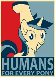 Size: 2596x3640 | Tagged: safe, artist:dream-quill, derpibooru import, lyra heartstrings, human, pony, unicorn, bronybait, female, high res, hope poster, humie, irrational exuberance, mare, shepard fairey, solo, that pony sure does love humans, vermin supreme