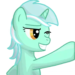 Size: 700x700 | Tagged: safe, artist:popprocks, derpibooru import, part of a set, lyra heartstrings, pony, unicorn, female, hoofbump, mare, one eye closed, simple background, solo, transparent background