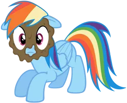 Size: 4080x3316 | Tagged: artist needed, safe, derpibooru import, rainbow dash, pegasus, pony, a dog and pony show, female, floppy ears, looking at you, mare, mud, mud mask, simple background, solo, transparent background, vector