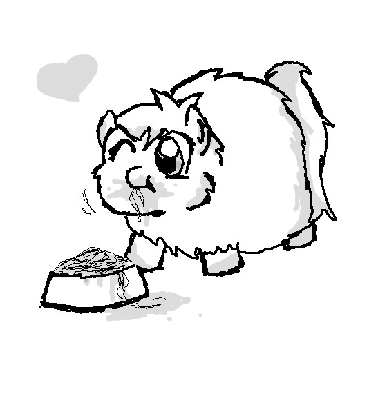 Size: 560x600 | Tagged: artist:the mungoman, derpibooru import, eating, fluffy pony, fluffy pony original art, food, monochrome, pasta, safe, solo, spaghetti