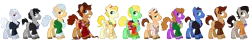 Size: 2940x504 | Tagged: safe, artist:lissystrata, derpibooru import, doctor whooves, time turner, ponified, earth pony, pony, cat pin, celery, christopher eccleston, clothes, colin baker, david tennant, doctor who, eighth doctor, eleventh doctor, fifth doctor, first doctor, fourth doctor, jon pertwee, male, matt smith, ninth doctor, patrick troughton, paul mcgann, peter davison, second doctor, seventh doctor, simple background, sixth doctor, stallion, sylvester mccoy, tenth doctor, third doctor, tom baker, william hartnell