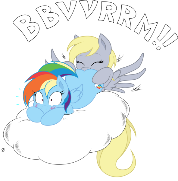 Size: 3500x3552 | Tagged: source needed, useless source url, questionable, artist:bednarowski, artist:joey darkmeat, derpibooru import, derpy hooves, rainbow dash, pegasus, pony, ambiguous rating, bad touch, blushing, butt, butt buzz, cloud, cute, derpy being derpy, derpydash, female, funny, high res, lesbian, mare, molestation, motorboating, motorbutt, plot, shipping, simple background, transparent background