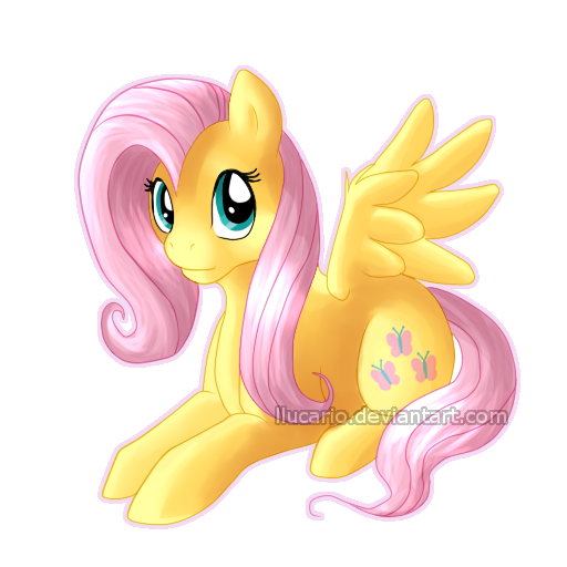 Size: 512x512 | Tagged: dead source, safe, artist:shine-the-drolf, derpibooru import, fluttershy, pegasus, pony, female, looking at you, mare, prone, simple background, solo, spread wings, transparent background, watermark, wings