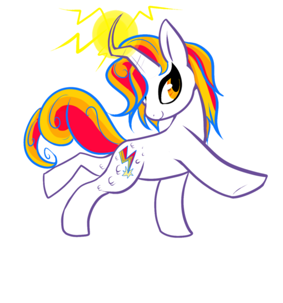 Size: 600x643 | Tagged: safe, artist:gluxplosion, derpibooru import, oc, unofficial characters only, hybrid, pony, active stretch, curved horn, female, horn, lidded eyes, magic, mare, raised hoof, raised leg, scales, simple background, smiling, solo, standing, transparent background