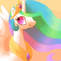Size: 600x600 | Tagged: dead source, safe, artist:reuniclus, derpibooru import, princess celestia, alicorn, pony, bust, crown, female, gradient background, jewelry, liar face, liarlestia, liarpony, looking away, looking back, mare, nose wrinkle, regalia, scrunchy face, solo, spread wings, wide eyes