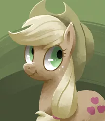 Size: 518x600 | Tagged: dead source, safe, artist:reuniclus, derpibooru import, applejack, earth pony, pony, the return of harmony, abstract background, applejack's hat, cowboy hat, discorded, female, frown, hat, liar face, liarjack, looking away, looking back, mare, nose wrinkle, scrunchy face, solo, wide eyes