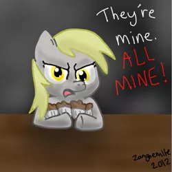 Size: 513x512 | Tagged: safe, artist:zangnemite, derpibooru import, derpy hooves, pegasus, pony, female, mare, muffin, solo, that pony sure does love muffins