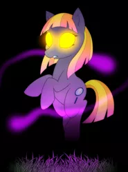 Size: 888x1200 | Tagged: safe, artist:stalkernin, derpibooru import, oc, oc:ruby, unofficial characters only, earth pony, ghost pony, pony, story of the blanks, female, filly, glowing eyes, mare, solo