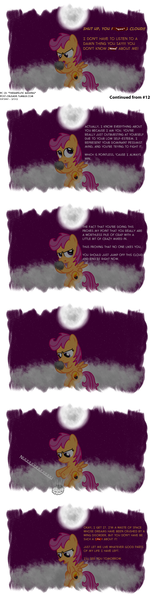 Size: 1500x5980 | Tagged: safe, artist:dtcx97, derpibooru import, scootaloo, pegasus, pony, abuse, cloud, comic, crying, female, filly, post-crusade, scootabuse, sitting, solo