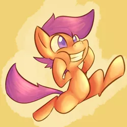 Size: 500x500 | Tagged: safe, artist:spanish-scoot, derpibooru import, scootaloo, pegasus, pony, bipedal, female, filly, running, solo
