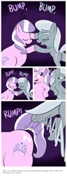 Size: 780x2021 | Tagged: safe, artist:lamia, derpibooru import, diamond tiara, silver spoon, earth pony, pony, ask skyra and bons away, bump bump sugar lump rump, butt, butt bump, butt to butt, butt touch, chubby diamond, comic, fat, female, filly, glasses, obese, plot