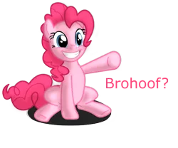 Size: 600x500 | Tagged: safe, artist:ikillyou121, derpibooru import, pinkie pie, earth pony, pony, female, hoofbump, mare, simple background, sitting, solo, transparent background