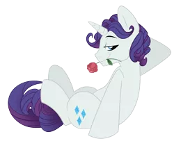 Size: 3163x2563 | Tagged: safe, artist:wicklesmack, derpibooru import, rarity, pony, unicorn, bedroom eyes, elusive, high res, male, mouth hold, rose, rule 63, seductive, simple background, sitting, solo, stallion, transparent background