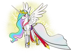 Size: 3312x2471 | Tagged: safe, artist:sakuyamon, derpibooru import, princess celestia, alicorn, pony, abstract background, clothes, costume, female, high res, kingdom hearts, mare, princess, solo, spread wings, wings