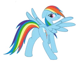 Size: 900x838 | Tagged: safe, artist:rainbowthis, derpibooru import, rainbow dash, pegasus, pony, featureless crotch, female, floppy ears, looking back, mare, plot, rainbutt dash, rear view, simple background, solo, spread wings, transparent background, wings