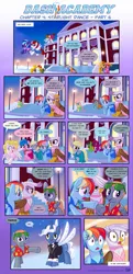 Size: 1183x2442 | Tagged: safe, artist:sorcerushorserus, derpibooru import, baby ribbs, derpy hooves, firefly, fluttershy, gilda, pokey pierce, rainbow dash, surprise, gryphon, pegasus, pony, unicorn, comic:dash academy, argie ribbs, artificial wings, augmented, clothes, comic, douchebag, dress, female, g1, g1 to g4, generation leap, magic, magic wings, male, mare, rapist, stallion, wings