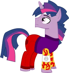 Size: 9699x10213 | Tagged: safe, artist:red-pear, derpibooru import, twilight sparkle, pony, unicorn, absurd resolution, clothes, dusk shine, hoofstock, looking back, male, rule 63, simple background, solo, stallion, transparent background, unicorn dusk shine, vector