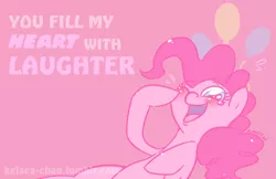 Size: 1280x828 | Tagged: safe, artist:kelsea-chan, derpibooru import, part of a set, pinkie pie, earth pony, pony, blushing, female, mare, solo, valentine