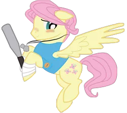 Size: 4524x4044 | Tagged: safe, artist:nullpony-exception, artist:spectreh, derpibooru import, fluttershy, pegasus, pony, absurd resolution, blushing, butterscotch, floppy ears, male, rule 63, scout, simple background, solo, stallion, team fortress 2, transparent background