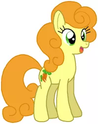 Size: 477x599 | Tagged: safe, artist:heartinarosebud, derpibooru import, carrot top, golden harvest, earth pony, pony, female, mare, open mouth, simple background, smiling, solo, white background