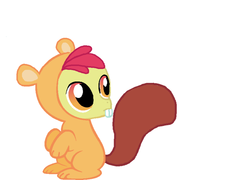 Size: 812x647 | Tagged: safe, artist:mlpfim-bases, artist:starryoak, derpibooru import, apple bloom, earth pony, pony, applebuck, clothes, colt, costume, male, rule 63, simple background, solo, squirrel suit, transparent background