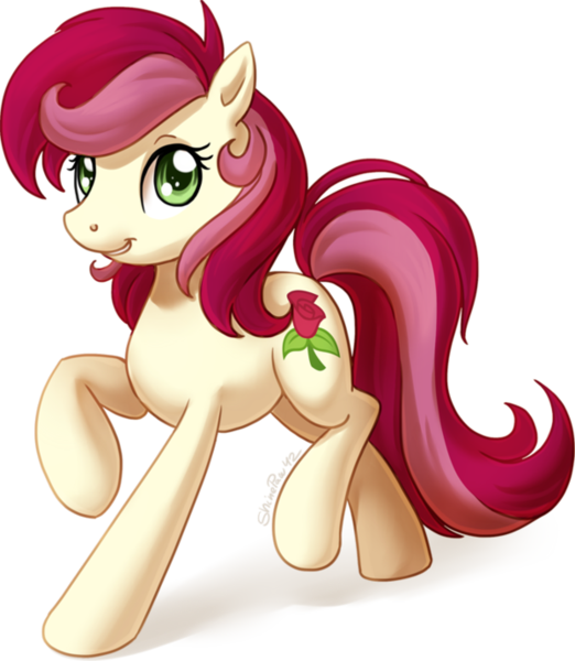 Size: 600x690 | Tagged: safe, artist:shinepawpony, derpibooru import, roseluck, earth pony, pony, female, mare, simple background, solo