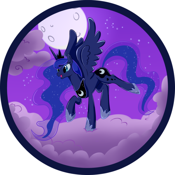 Size: 1862x1862 | Tagged: safe, artist:zap-apple, derpibooru import, princess luna, alicorn, pony, cloud, cloudy, female, mare, moon, night, solo, stars