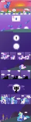 Size: 1188x4586 | Tagged: safe, artist:egophiliac, derpibooru import, princess celestia, princess luna, alicorn, pony, canterlot, cheering, comic, cuddling, cute, cutie mark, duo, eyes closed, female, filly, flapping, flying, foal, frown, glare, gritted teeth, hiding, lidded eyes, looking up, lunabetes, magic, mare, moon, moon work, open mouth, pink-mane celestia, ponies riding ponies, prone, raised hoof, raising the moon, royal sisters, s1 luna, sad, silhouette, sisterly love, sisters, sitting, smiling, spread wings, sun, sunset, sweat, sweatdrop, teasing, tired, wings, woona, younger