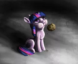 Size: 1367x1134 | Tagged: safe, artist:bri-sta, artist:princesssaros, derpibooru import, twilight sparkle, pony, unicorn, chest fluff, cookie, cute, female, filly, filly twilight sparkle, sitting, twiabetes, younger