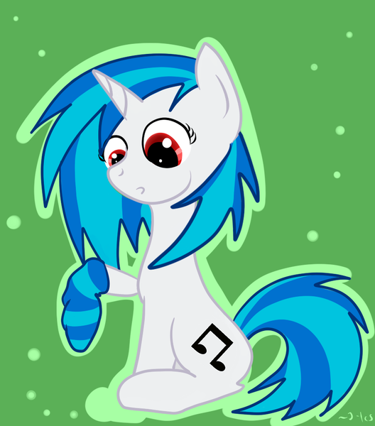 Size: 855x972 | Tagged: safe, artist:mioais, derpibooru import, vinyl scratch, pony, unicorn, clothes, female, mare, red eyes, socks, solo