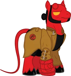 Size: 4170x4444 | Tagged: absurd resolution, artist:smashinator, crossover, derpibooru import, hellboy, ponified, safe, simple background, solo, transparent background, unshorn fetlocks