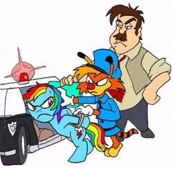 Size: 400x394 | Tagged: safe, artist:terry, derpibooru import, rainbow dash, pegasus, pony, arrested, bonkers, crossover, disney, female, mare, police, police car, simple background, white background
