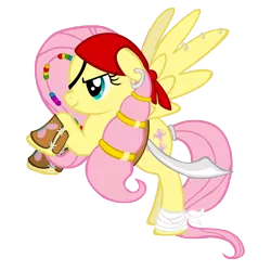 Size: 5000x5000 | Tagged: safe, artist:star-burn, derpibooru import, fluttershy, pegasus, pony, absurd resolution, clothes, costume, ear piercing, female, hilarious in hindsight, mare, photoshop, piercing, pirate, pirate fluttershy, simple background, solo, spread wings, transparent background, wings