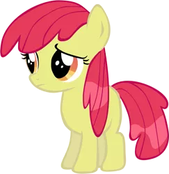 Size: 655x675 | Tagged: safe, artist:rhubarb-leaf, derpibooru import, apple bloom, earth pony, pony, ponyville confidential, female, filly, missing accessory, simple background, solo, transparent background, vector, wet mane