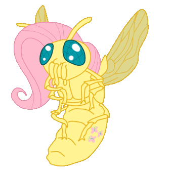 Size: 340x340 | Tagged: animated, artist:mrcoffeewings, creepy, cutie mark, derpibooru import, flutterfly, fluttershy, fly, flying, gif, mane, moth, ponibooru import, pun, safe, seizure warning, shutterfly, simple background, solo, species swap, transparent background